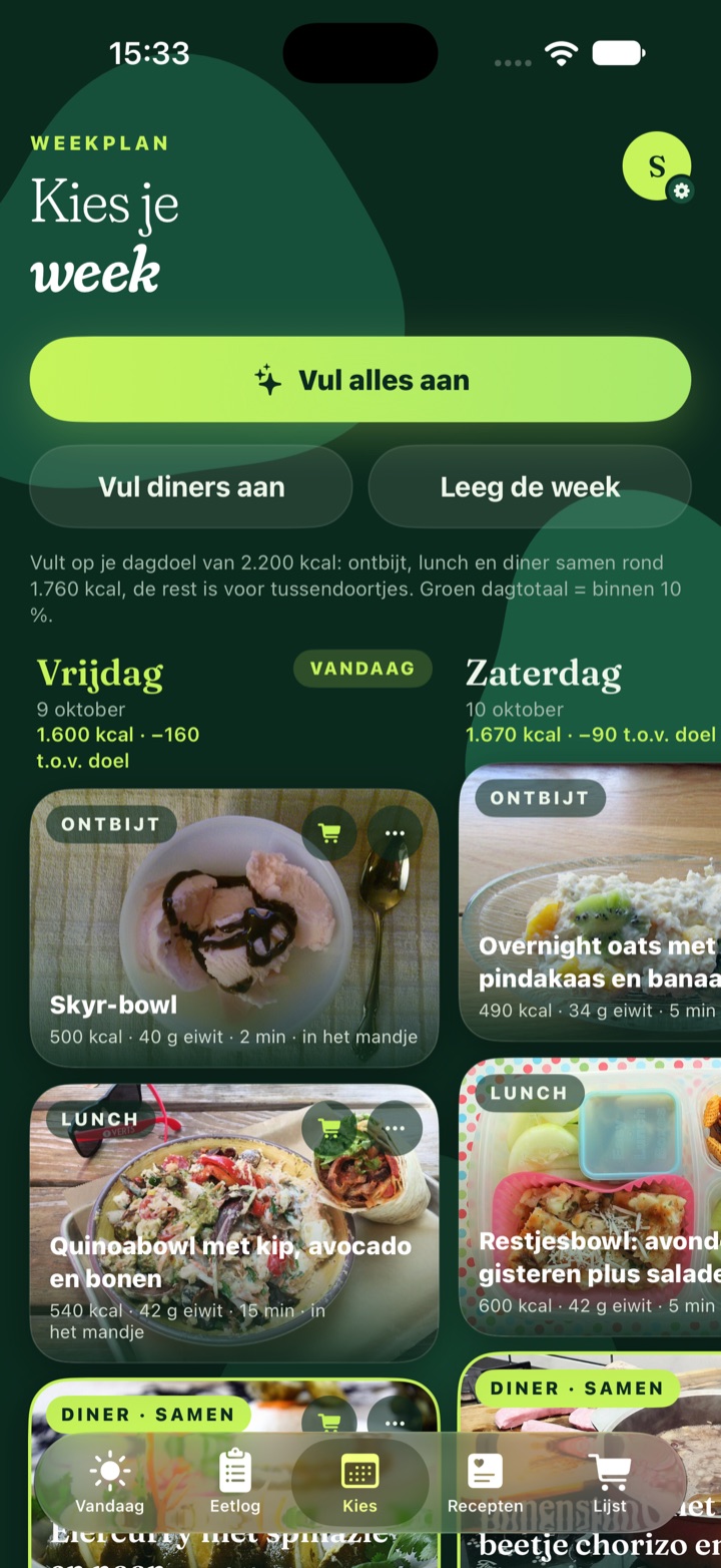 Het weekplan